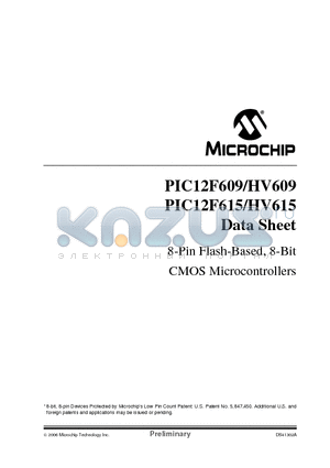 PIC12F615T-I/STQTP datasheet - 8-Pin Flash-Based, 8-Bit CMOS Microcontrollers