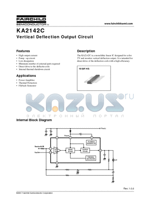 KA2142 datasheet - Vertical Deflection Output Circuit