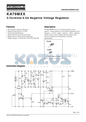 KA79M06 datasheet - 3-Terminal 0.5A Negative Voltage Regulator
