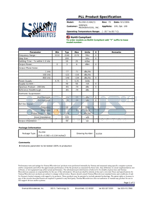 PLL350-2140A datasheet - PLL Product Specification