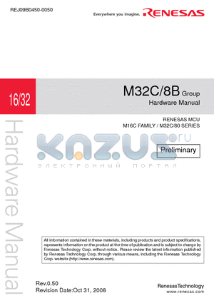 M308B8FGGP datasheet - RENESAS MCU M16C FAMILY / M32C/80 SERIES