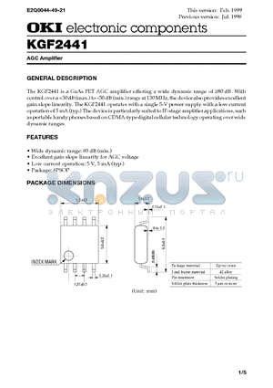 KGF2441 datasheet - AGC Amplifier