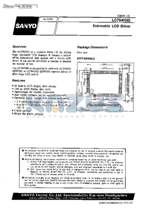 LC7942 datasheet - Dot-Matrix LCD Driver