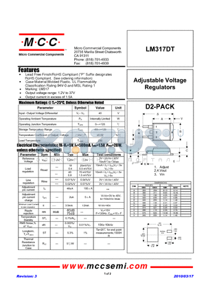LM317DT datasheet - Adjustable Voltage Regulators