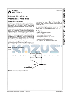 LM318N datasheet - Operational Amplifiers