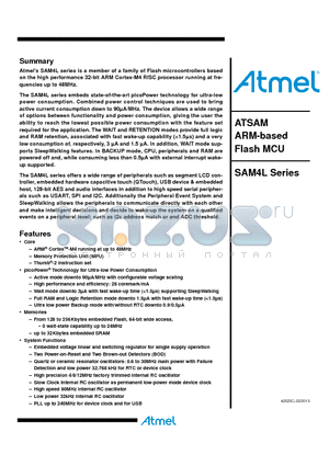 SAM4L datasheet - ATSAM ARM-based Flash MCU