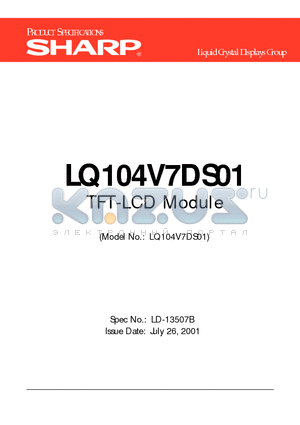 LQ104V7DS01 datasheet - TFT-LCD Module