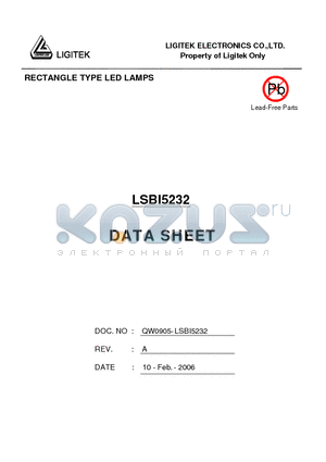 LSBI5232 datasheet - RECTANGLE TYPE LED LAMPS