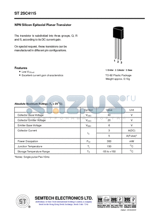 ST2SC4115 datasheet - NPN Silicon Epitaxial Planar Transistor