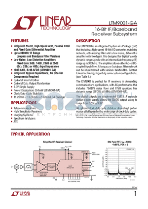 LTM9001-GA datasheet - 16-Bit IF/Baseband Receiver Subsystem