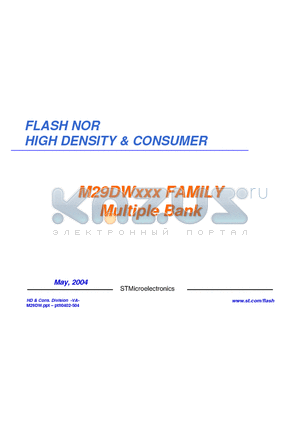 M29DW640D90N1 datasheet - FLASH NOR HIGH DENSITY & CONSUMER