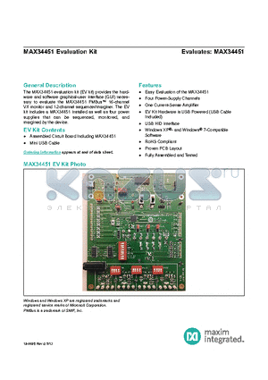 MAX34451EVKIT datasheet - Easy Evaluation of the MAX34451