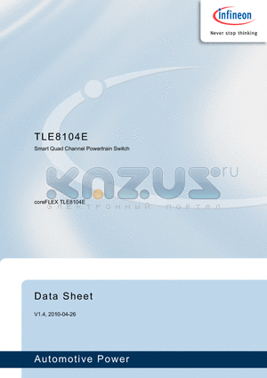 TLE8104E datasheet - Smart Quad Channel Powertrain Switch