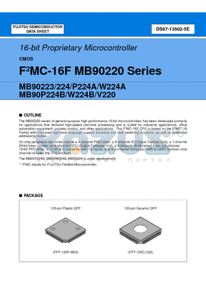 MB90224 datasheet - 16-bit Proprietary Microcontroller