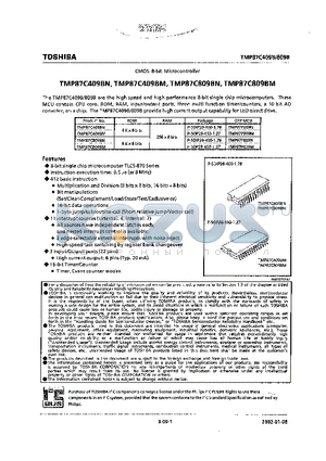 TMP87C409BM datasheet - CMOS 8-bit Microcontroller