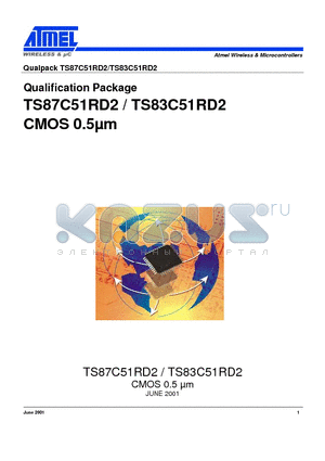 TS87C51RD2 datasheet - Qualification Package TS87C51RD2 / TS83C51RD2 CMOS 0.5Um