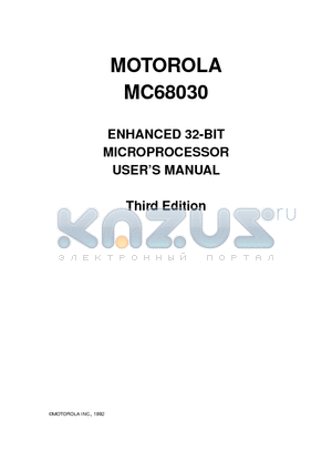 MC68030RC20 datasheet - ENHANCED 32-BIT MICROPROCESSOR