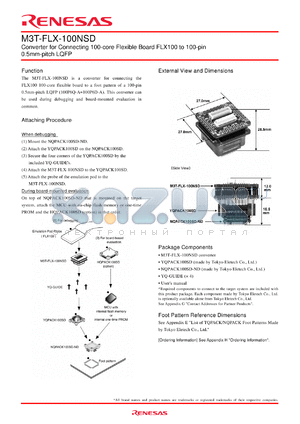 M3T-FLX-100NSD datasheet - Converter for Connecting 100-core Flexible Board FLX100 to 100-pin 0.5mm-pitch LQFP