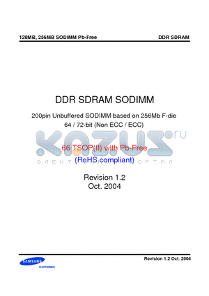 M485L1624FU0-CB0 datasheet - DDR SDRAM SODIMM