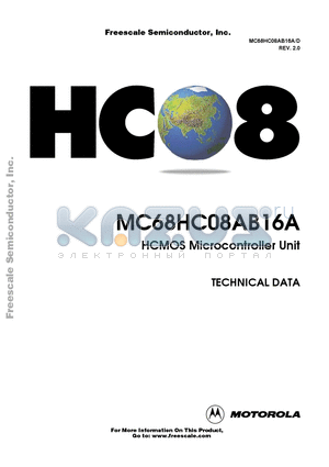 MC68HC08AB16A datasheet - HCMOS Microcontroller Unit