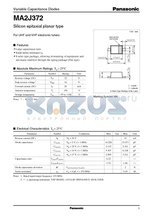 MA2J372 datasheet - Variable Capacitance Diodes