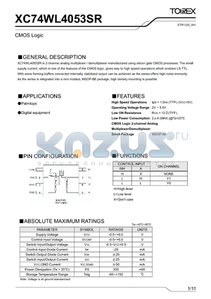 XC74WL4053SR_001 datasheet - CMOS Logic