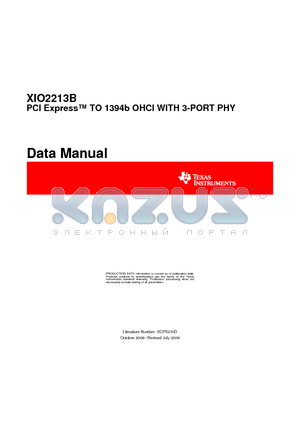 XIO2213BZAY datasheet - PCI Express TO 1394b OHCI WITH 3-PORT PHY