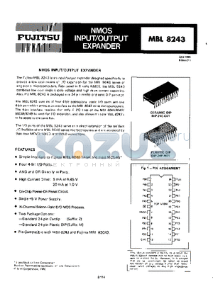 MBL8243 datasheet - NMOS INPUT/OUTPUT EXPANDER