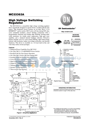 MC33363ADWG datasheet - High Voltage Switching Regulator