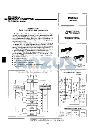 MC6889 datasheet - NONINVERTING BUS TRANSCEIVER MONOLITHIC SCHOTTKY INTEGRATED CIRCUITS