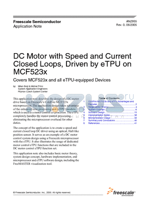 MCF5235 datasheet - DC Motor with Speed and Current Closed Loops, Driven by eTPU on