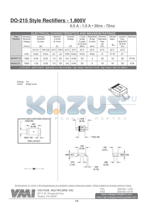 MD90FF18 datasheet - DO-215 Style Rectifiers - 1,800V