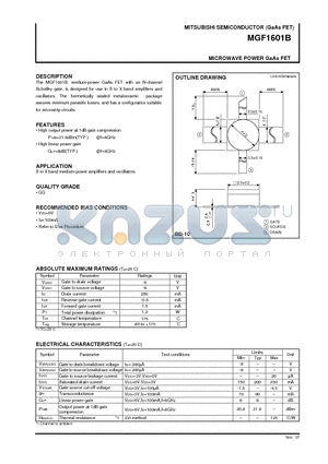 MGF1601B_1 datasheet - MICROWAVE POWER GaAs FET