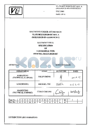 MGLS128128-HV-LED03-SCHC datasheet - SPECIFICATION OF LCD MODULE TYPE