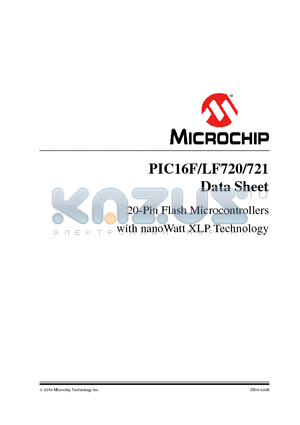 PIC16F721-MV/ML datasheet - 20-Pin Flash Microcontrollers with nanoWatt XLP Technology