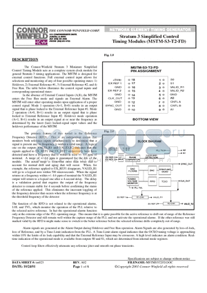 MSTM-S3-T2-FD datasheet - STRATUM 3 SIMPLIFIED CONTROL TIMING MODULES