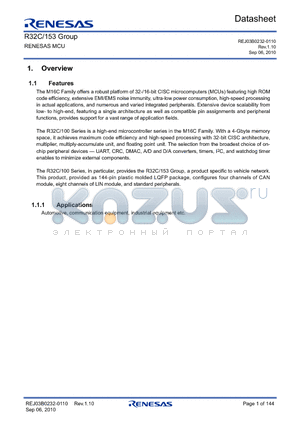 R5F64534JFD datasheet - RENESAS MCU