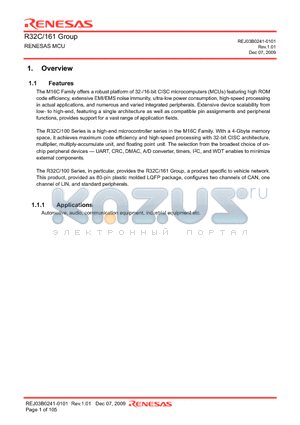 R5F6461EKFP datasheet - RENESAS MCU