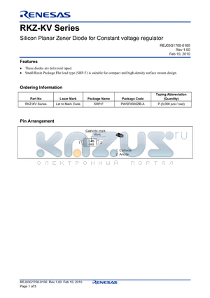 RKZ9.1BKV datasheet - Silicon Planar Zener Diode for Constant voltage regulator