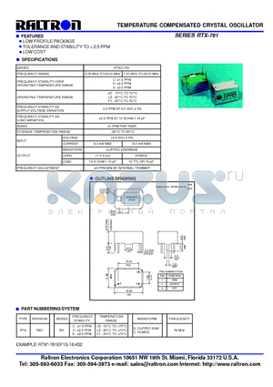 RTXO-781 datasheet - TEMPERATURE COMPENSATED CRYSTAL OSCILLATOR