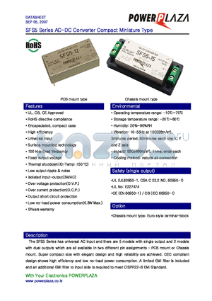 SFS5-15 datasheet - AC-DC Converter Compact Miniature Type