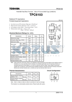 TPC6103_06 datasheet - Notebook PC Applications Portable Equipment Applications