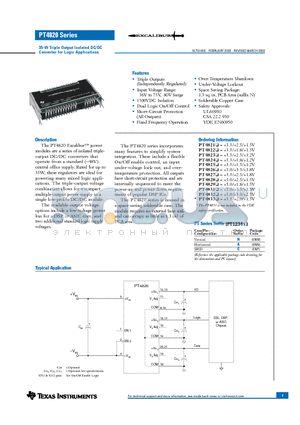 PT4822 datasheet - 35-W Triple Output Isolated DC/DC Converter for Logic Applications