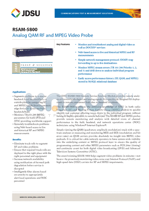 PVM-SERVER datasheet - Analog QAM RF and MPEG Video Probe