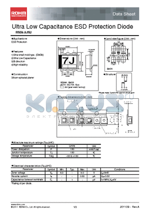 RSD6.8JS2 datasheet - Ultra Low Capacitance ESD Protection Diode