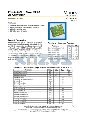 XU1010-BD_09 datasheet - 17.0-34.0 GHz GaAs MMIC