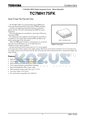 TC7MH175FK datasheet - TOSHIBA CMOS Digital Integrated Circuit Silicon Monolithic