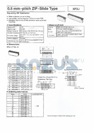 XF2J-2224-11 datasheet - 0.5mm-pitch ZIF-Slide Type