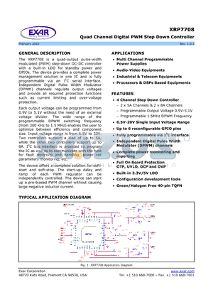 XRP7708ILB-F datasheet - Quad Channel Digital PWM Step Down Controller