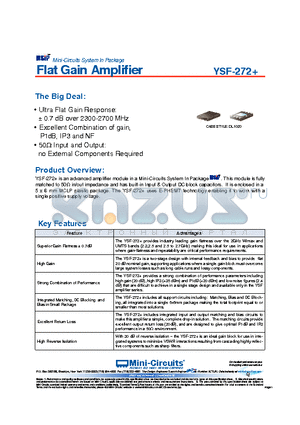 YSF-272 datasheet - Flat Gain Amplifier